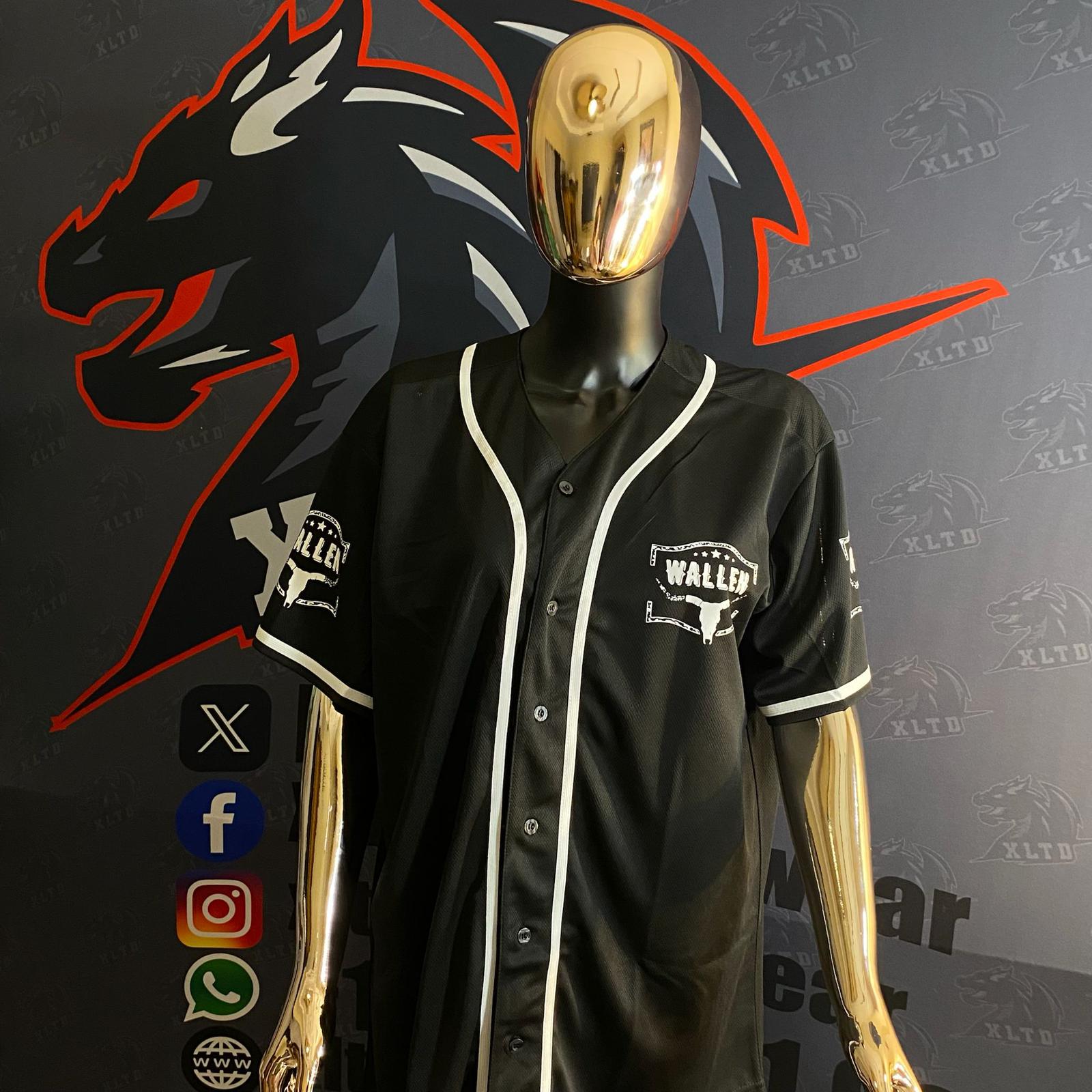 Wallen Black Baseball Jersey - XLTD Sportswear
