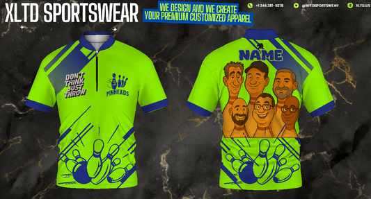 Pinheads Green/Blue Bowling Jerseys (XLTD Sponsored) - XLTD Sportswear